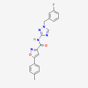 molecular formula C20H16FN5O2 B4381918 N-[1-(3-fluorobenzyl)-1H-1,2,4-triazol-3-yl]-5-(4-methylphenyl)-3-isoxazolecarboxamide 