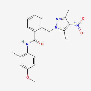 2-[(3,5-dimethyl-4-nitro-1H-pyrazol-1-yl)methyl]-N-(4-methoxy-2-methylphenyl)benzamide