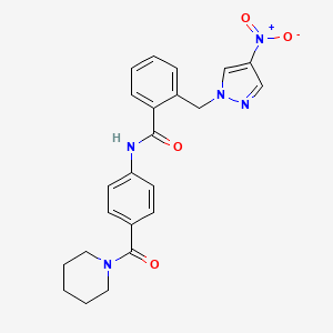 molecular formula C23H23N5O4 B4381951 2-[(4-NITRO-1H-PYRAZOL-1-YL)METHYL]-N-[4-(PIPERIDINOCARBONYL)PHENYL]BENZAMIDE 