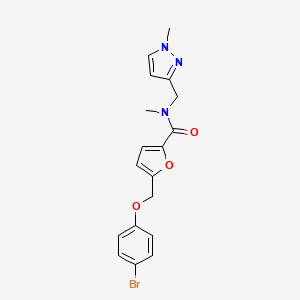 molecular formula C18H18BrN3O3 B4381958 5-[(4-bromophenoxy)methyl]-N-methyl-N-[(1-methyl-1H-pyrazol-3-yl)methyl]-2-furamide 