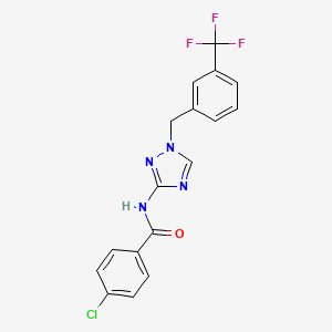 4-chloro-N-{1-[3-(trifluoromethyl)benzyl]-1H-1,2,4-triazol-3-yl}benzamide