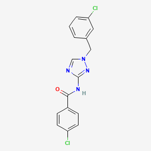 molecular formula C16H12Cl2N4O B4382003 4-chloro-N-[1-(3-chlorobenzyl)-1H-1,2,4-triazol-3-yl]benzamide 