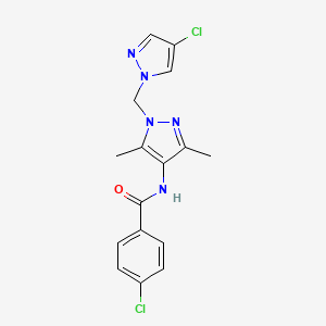 4-CHLORO-N~1~-{1-[(4-CHLORO-1H-PYRAZOL-1-YL)METHYL]-3,5-DIMETHYL-1H-PYRAZOL-4-YL}BENZAMIDE