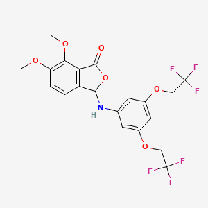 molecular formula C20H17F6NO6 B4382054 3-[3,5-BIS(2,2,2-TRIFLUOROETHOXY)ANILINO]-6,7-DIMETHOXY-1(3H)-ISOBENZOFURANONE 