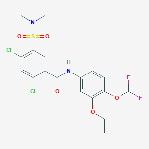 2,4-dichloro-N-[4-(difluoromethoxy)-3-ethoxyphenyl]-5-[(dimethylamino)sulfonyl]benzamide