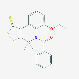 molecular formula C21H19NO2S3 B438211 5-benzoyl-6-ethoxy-4,4-dimethyl-4,5-dihydro-1H-[1,2]dithiolo[3,4-c]quinoline-1-thione CAS No. 328072-73-7