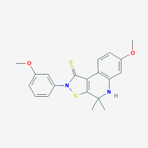 molecular formula C20H20N2O2S2 B438213 7-methoxy-2-(3-methoxyphenyl)-4,4-dimethyl-4,5-dihydro[1,2]thiazolo[5,4-c]quinoline-1(2H)-thione CAS No. 316359-01-0