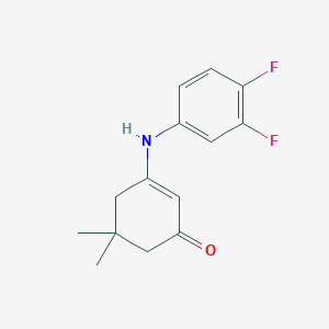 molecular formula C14H15F2NO B438219 3-[(3,4-Difluorophenyl)amino]-5,5-dimethylcyclohex-2-en-1-one CAS No. 5632-32-6