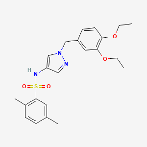 molecular formula C22H27N3O4S B4382209 N-[1-(3,4-DIETHOXYBENZYL)-1H-PYRAZOL-4-YL]-2,5-DIMETHYL-1-BENZENESULFONAMIDE 