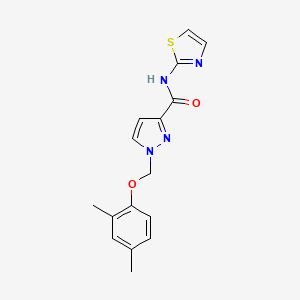 molecular formula C16H16N4O2S B4382212 1-[(2,4-dimethylphenoxy)methyl]-N-(1,3-thiazol-2-yl)-1H-pyrazole-3-carboxamide 