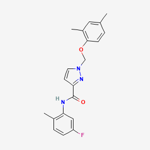 molecular formula C20H20FN3O2 B4382232 1-[(2,4-dimethylphenoxy)methyl]-N-(5-fluoro-2-methylphenyl)-1H-pyrazole-3-carboxamide 