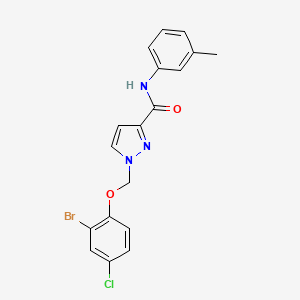 1-[(2-bromo-4-chlorophenoxy)methyl]-N-(3-methylphenyl)-1H-pyrazole-3-carboxamide