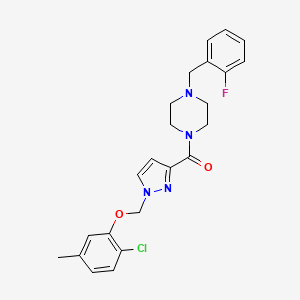 {1-[(2-CHLORO-5-METHYLPHENOXY)METHYL]-1H-PYRAZOL-3-YL}[4-(2-FLUOROBENZYL)PIPERAZINO]METHANONE