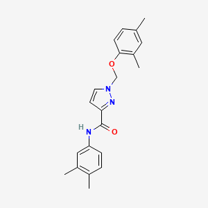 molecular formula C21H23N3O2 B4382326 1-[(2,4-dimethylphenoxy)methyl]-N-(3,4-dimethylphenyl)-1H-pyrazole-3-carboxamide 