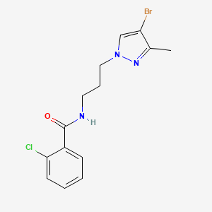 N-[3-(4-bromo-3-methyl-1H-pyrazol-1-yl)propyl]-2-chlorobenzamide