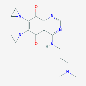 molecular formula C17H22N6O2 B043824 6,7-双(1-氮丙啶基)-4-((3-(N,N-二甲氨基)丙基)氨基)-5,8-喹唑啉二酮 CAS No. 120075-43-6