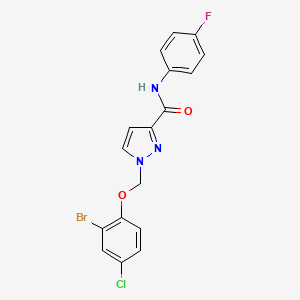 1-[(2-bromo-4-chlorophenoxy)methyl]-N-(4-fluorophenyl)-1H-pyrazole-3-carboxamide