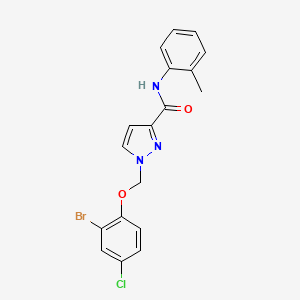 1-[(2-bromo-4-chlorophenoxy)methyl]-N-(2-methylphenyl)-1H-pyrazole-3-carboxamide