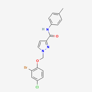 1-[(2-bromo-4-chlorophenoxy)methyl]-N-(4-methylphenyl)-1H-pyrazole-3-carboxamide