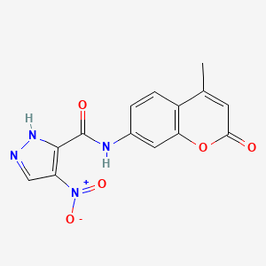 N-(4-methyl-2-oxo-2H-chromen-7-yl)-4-nitro-1H-pyrazole-3-carboxamide