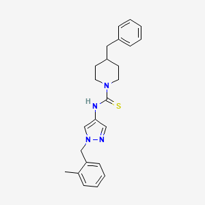 molecular formula C24H28N4S B4382473 4-BENZYL-N-[1-(2-METHYLBENZYL)-1H-PYRAZOL-4-YL]TETRAHYDRO-1(2H)-PYRIDINECARBOTHIOAMIDE 