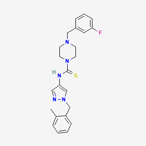 4-(3-FLUOROBENZYL)-N-[1-(2-METHYLBENZYL)-1H-PYRAZOL-4-YL]TETRAHYDRO-1(2H)-PYRAZINECARBOTHIOAMIDE