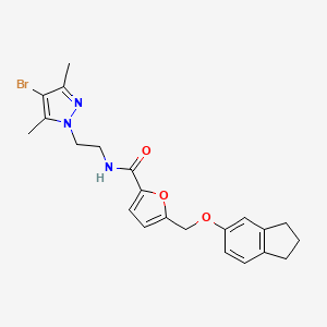 N-[2-(4-bromo-3,5-dimethyl-1H-pyrazol-1-yl)ethyl]-5-[(2,3-dihydro-1H-inden-5-yloxy)methyl]-2-furamide