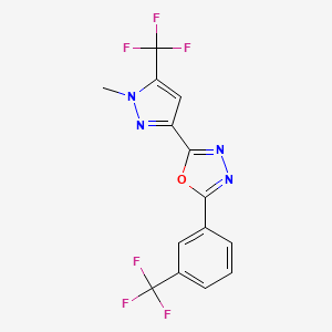 2-[1-methyl-5-(trifluoromethyl)-1H-pyrazol-3-yl]-5-[3-(trifluoromethyl)phenyl]-1,3,4-oxadiazole