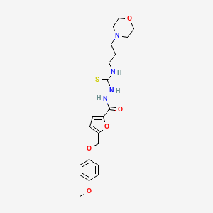 molecular formula C21H28N4O5S B4382534 2-({5-[(4-METHOXYPHENOXY)METHYL]-2-FURYL}CARBONYL)-N-(3-MORPHOLINOPROPYL)-1-HYDRAZINECARBOTHIOAMIDE 