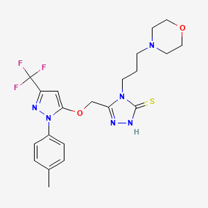 5-({[1-(4-METHYLPHENYL)-3-(TRIFLUOROMETHYL)-1H-PYRAZOL-5-YL]OXY}METHYL)-4-(3-MORPHOLINOPROPYL)-4H-1,2,4-TRIAZOL-3-YLHYDROSULFIDE