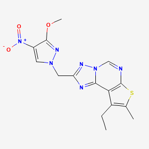 1-[(9-ETHYL-8-METHYLTHIENO[3,2-E][1,2,4]TRIAZOLO[1,5-C]PYRIMIDIN-2-YL)METHYL]-4-NITRO-1H-PYRAZOL-3-YL METHYL ETHER