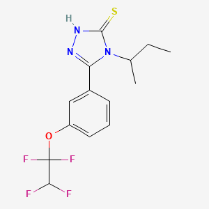 molecular formula C14H15F4N3OS B4382577 4-(SEC-BUTYL)-5-[3-(1,1,2,2-TETRAFLUOROETHOXY)PHENYL]-4H-1,2,4-TRIAZOL-3-YLHYDROSULFIDE 