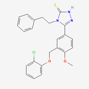 molecular formula C24H22ClN3O2S B4382587 5-{3-[(2-CHLOROPHENOXY)METHYL]-4-METHOXYPHENYL}-4-PHENETHYL-4H-1,2,4-TRIAZOL-3-YLHYDROSULFIDE 