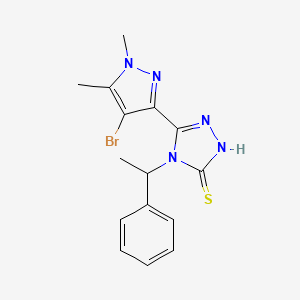 5-(4-BROMO-1,5-DIMETHYL-1H-PYRAZOL-3-YL)-4-(1-PHENYLETHYL)-4H-1,2,4-TRIAZOL-3-YLHYDROSULFIDE