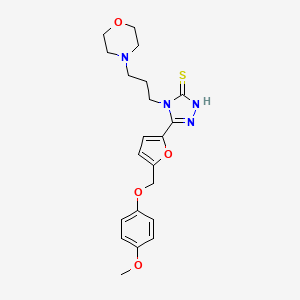 molecular formula C21H26N4O4S B4382600 5-{5-[(4-METHOXYPHENOXY)METHYL]-2-FURYL}-4-(3-MORPHOLINOPROPYL)-4H-1,2,4-TRIAZOL-3-YLHYDROSULFIDE 