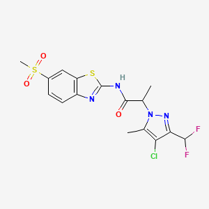 2-[4-CHLORO-3-(DIFLUOROMETHYL)-5-METHYL-1H-PYRAZOL-1-YL]-N~1~-[6-(METHYLSULFONYL)-1,3-BENZOTHIAZOL-2-YL]PROPANAMIDE