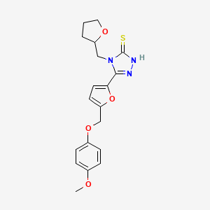 molecular formula C19H21N3O4S B4382642 5-{5-[(4-METHOXYPHENOXY)METHYL]-2-FURYL}-4-(TETRAHYDRO-2-FURANYLMETHYL)-4H-1,2,4-TRIAZOL-3-YLHYDROSULFIDE 