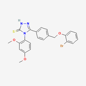 molecular formula C23H20BrN3O3S B4382665 5-{4-[(2-BROMOPHENOXY)METHYL]PHENYL}-4-(2,4-DIMETHOXYPHENYL)-4H-1,2,4-TRIAZOL-3-YLHYDROSULFIDE 