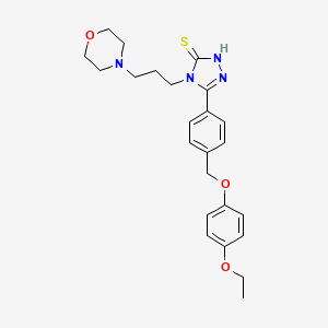 molecular formula C24H30N4O3S B4382686 5-{4-[(4-ETHOXYPHENOXY)METHYL]PHENYL}-4-(3-MORPHOLINOPROPYL)-4H-1,2,4-TRIAZOL-3-YLHYDROSULFIDE 