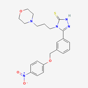 4-(3-MORPHOLINOPROPYL)-5-{3-[(4-NITROPHENOXY)METHYL]PHENYL}-4H-1,2,4-TRIAZOL-3-YLHYDROSULFIDE