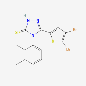 molecular formula C14H11Br2N3S2 B4382750 5-(4,5-DIBROMO-2-THIENYL)-4-(2,3-DIMETHYLPHENYL)-4H-1,2,4-TRIAZOL-3-YLHYDROSULFIDE 