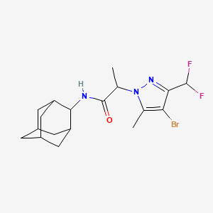 molecular formula C18H24BrF2N3O B4382757 N~1~-(2-ADAMANTYL)-2-[4-BROMO-3-(DIFLUOROMETHYL)-5-METHYL-1H-PYRAZOL-1-YL]PROPANAMIDE 