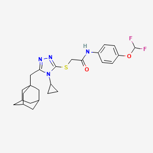 2-{[5-(1-ADAMANTYLMETHYL)-4-CYCLOPROPYL-4H-1,2,4-TRIAZOL-3-YL]SULFANYL}-N~1~-[4-(DIFLUOROMETHOXY)PHENYL]ACETAMIDE