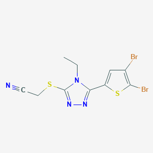 molecular formula C10H8Br2N4S2 B4382771 {[5-(4,5-DIBROMO-2-THIENYL)-4-ETHYL-4H-1,2,4-TRIAZOL-3-YL]SULFANYL}METHYL CYANIDE 