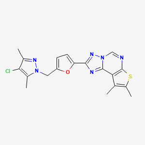 2-{5-[(4-chloro-3,5-dimethyl-1H-pyrazol-1-yl)methyl]-2-furyl}-8,9-dimethylthieno[3,2-e][1,2,4]triazolo[1,5-c]pyrimidine