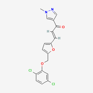 (E)-3-{5-[(2,5-DICHLOROPHENOXY)METHYL]-2-FURYL}-1-(1-METHYL-1H-PYRAZOL-4-YL)-2-PROPEN-1-ONE