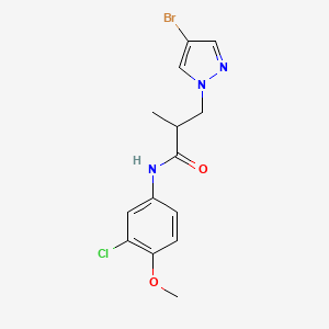 3-(4-BROMO-1H-PYRAZOL-1-YL)-N~1~-(3-CHLORO-4-METHOXYPHENYL)-2-METHYLPROPANAMIDE