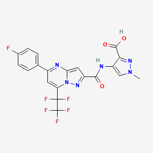 4-({[5-(4-FLUOROPHENYL)-7-(1,1,2,2,2-PENTAFLUOROETHYL)PYRAZOLO[1,5-A]PYRIMIDIN-2-YL]CARBONYL}AMINO)-1-METHYL-1H-PYRAZOLE-3-CARBOXYLIC ACID