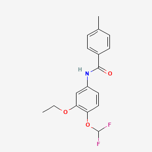 molecular formula C17H17F2NO3 B4382892 N-[4-(difluoromethoxy)-3-ethoxyphenyl]-4-methylbenzamide 