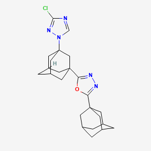 molecular formula C24H30ClN5O B4382904 2-(1-adamantyl)-5-[3-(3-chloro-1H-1,2,4-triazol-1-yl)-1-adamantyl]-1,3,4-oxadiazole 